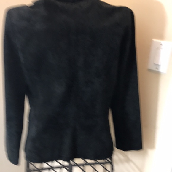 Natural Beauty Basic Black Suede Zippered Fully Lined Jacket with Side Pockets - Picture 4 of 10